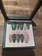 Hand-painted Cactus Shadows press on nail art