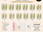 Sage Glow 24-piece green handmade press on nails