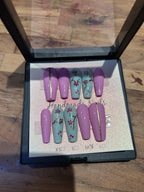 Hand-painted Arizona Tea inspired press on nail art