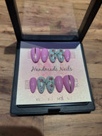 Arizona Tea inspired floral chrome press on nails