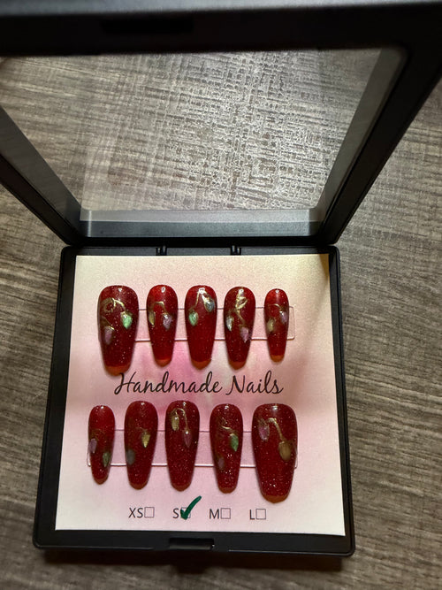 Christmas Lights cat eye holiday press on nails