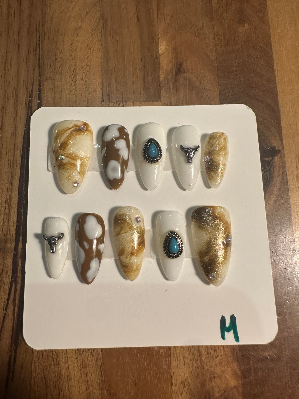 Turquoise Renegade handmade press-on nail set