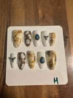 Turquoise Renegade handmade press-on nail set