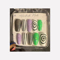 Beetlejuice Swirl handmade nails