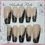 Close-up of Black Lace French press-on nail set