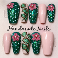 Close-up of Cactus Shadows press-on nail set