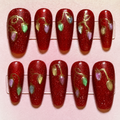 Close-up of Christmas Lights press-on nail set