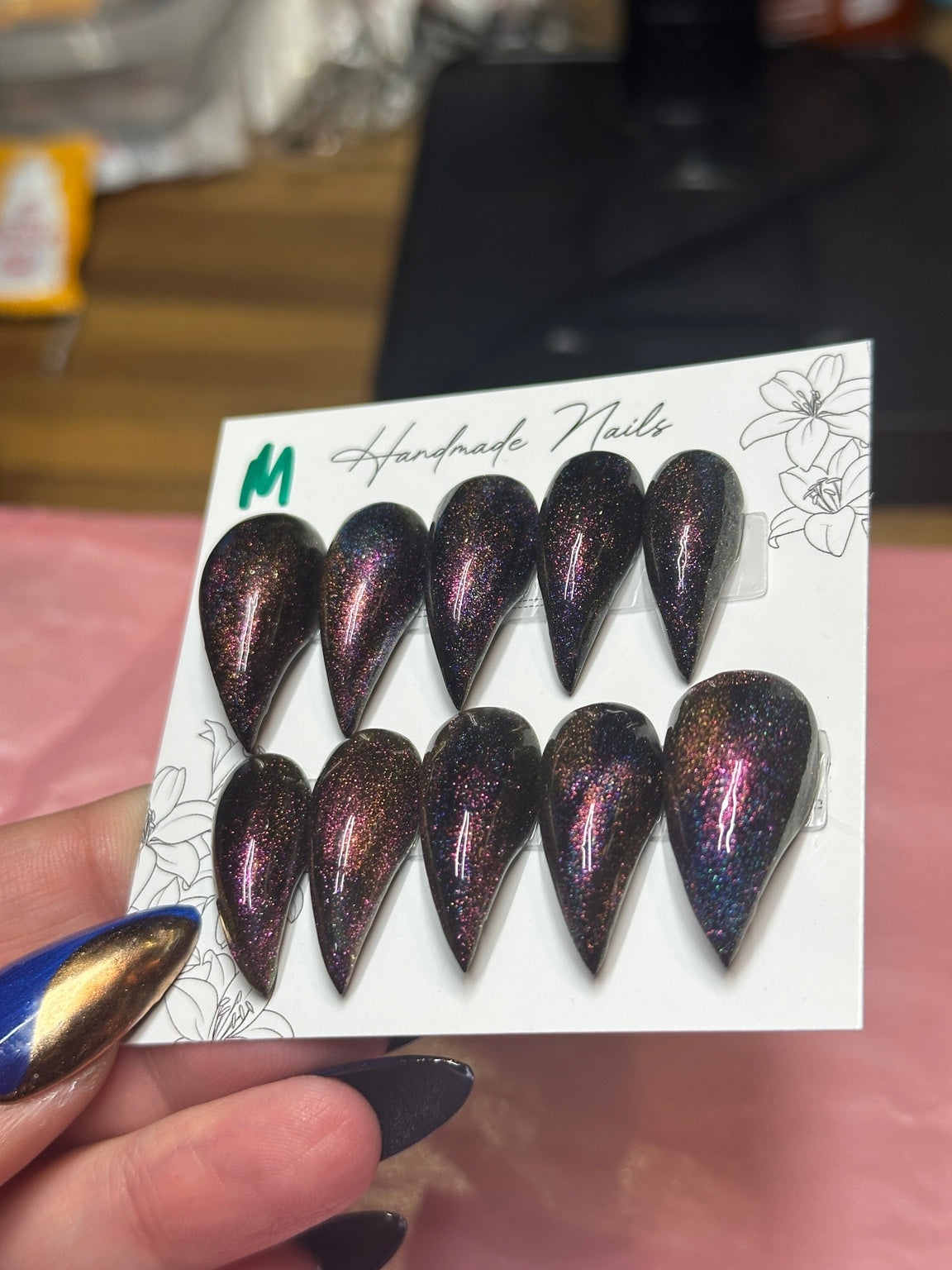 Cosmic Ember Claws handmade press-on nails
