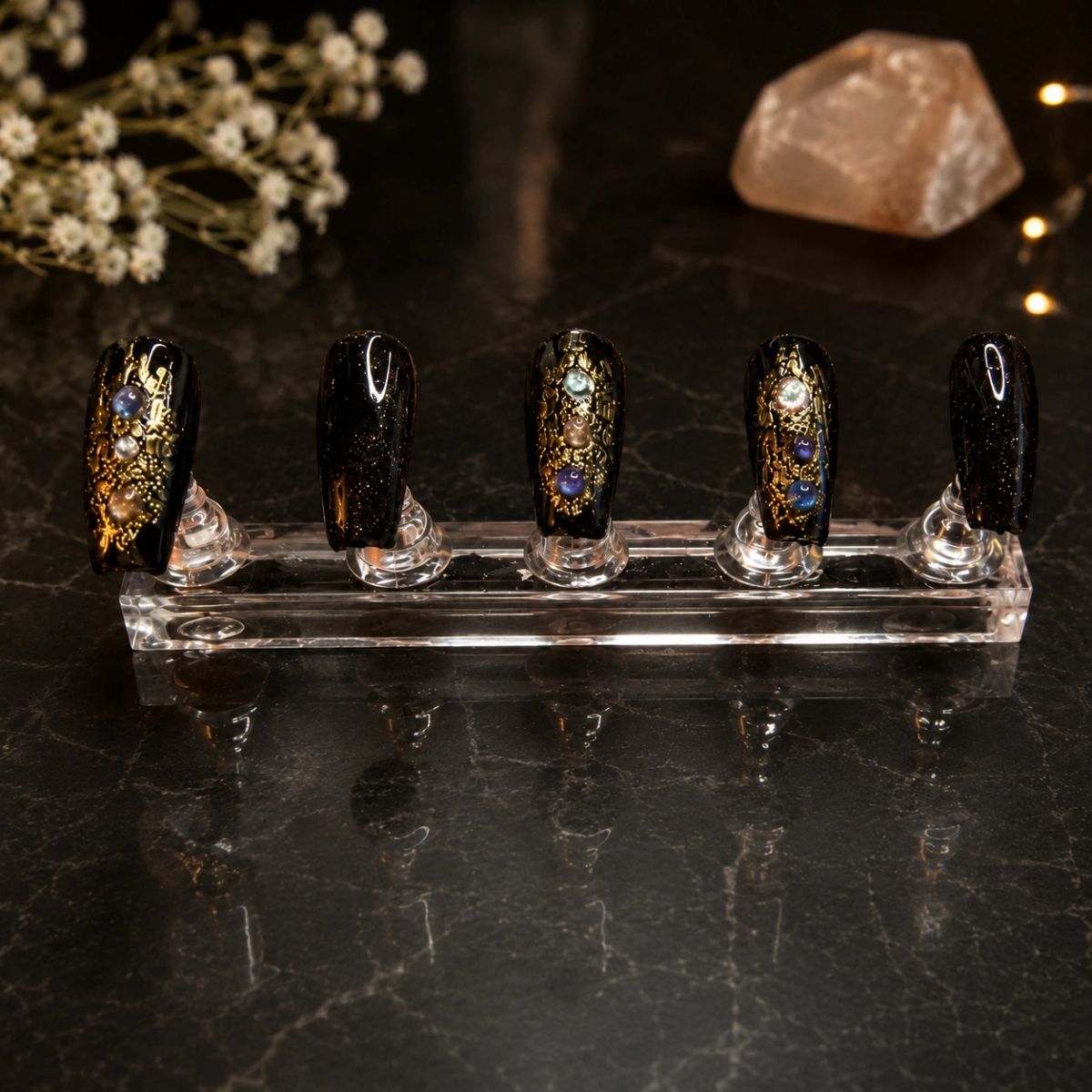 Dragon's Hoard handmade press-on nail set