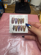 Gemstone Veil handmade press-on nails