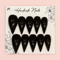 Glossy Onyx Claws press-on nail set close-up