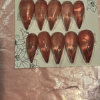 Zoomed and cropped product photo showing handmade press-on nails