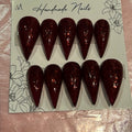 Zoomed and cropped product photo showing handmade press-on nails