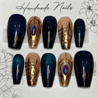 Close-up of Midnight Spider press-on nail set
