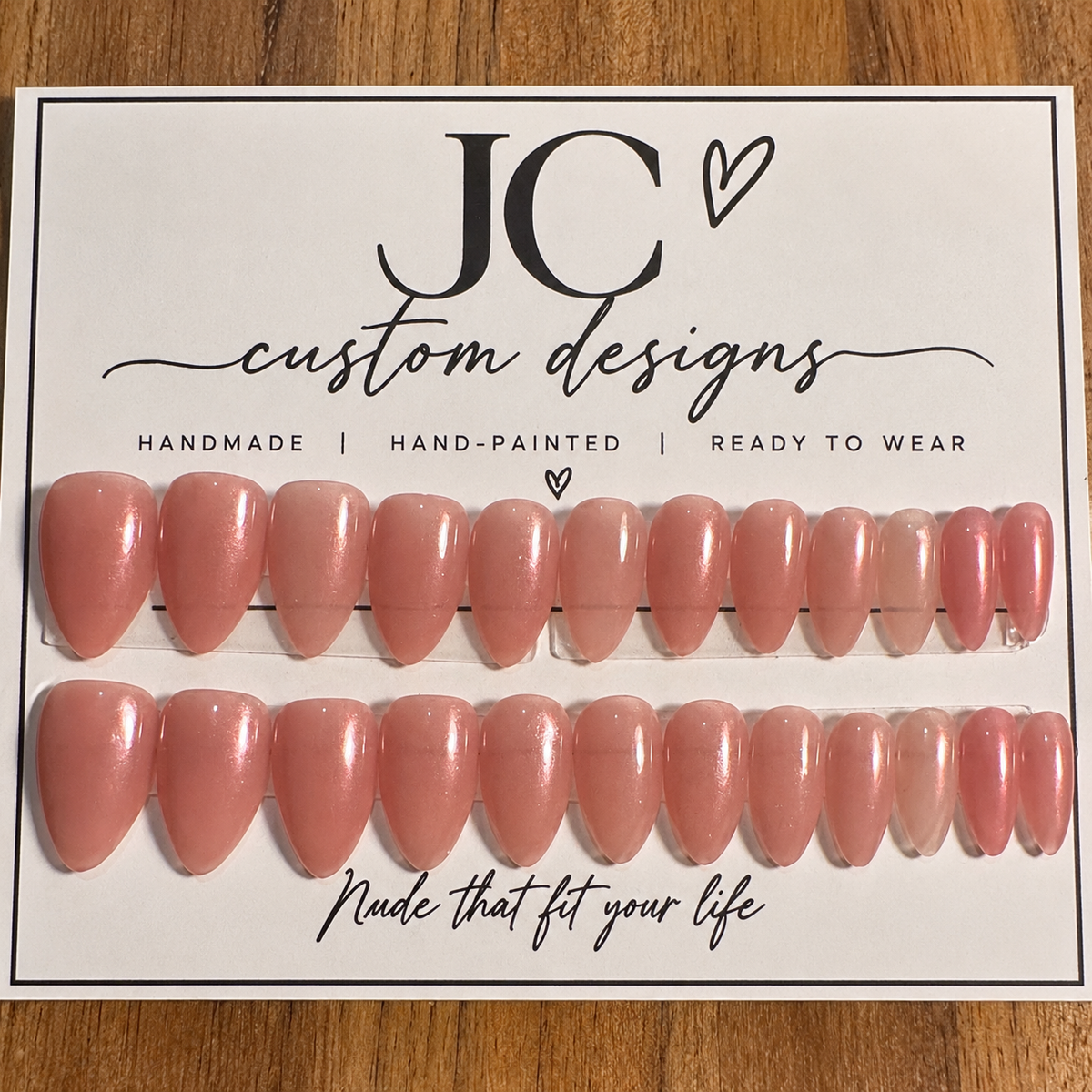 Close-up of Nude Behavior — Ready-to-Wear 24 Piece press-on nail set