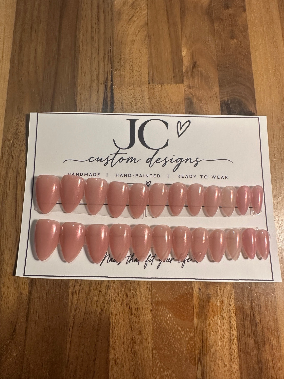 Nude Behavior 24-piece ready-to-wear press-on nail set by JC Custom Designs