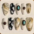 Close-up of Pearl Whisper press-on nail set