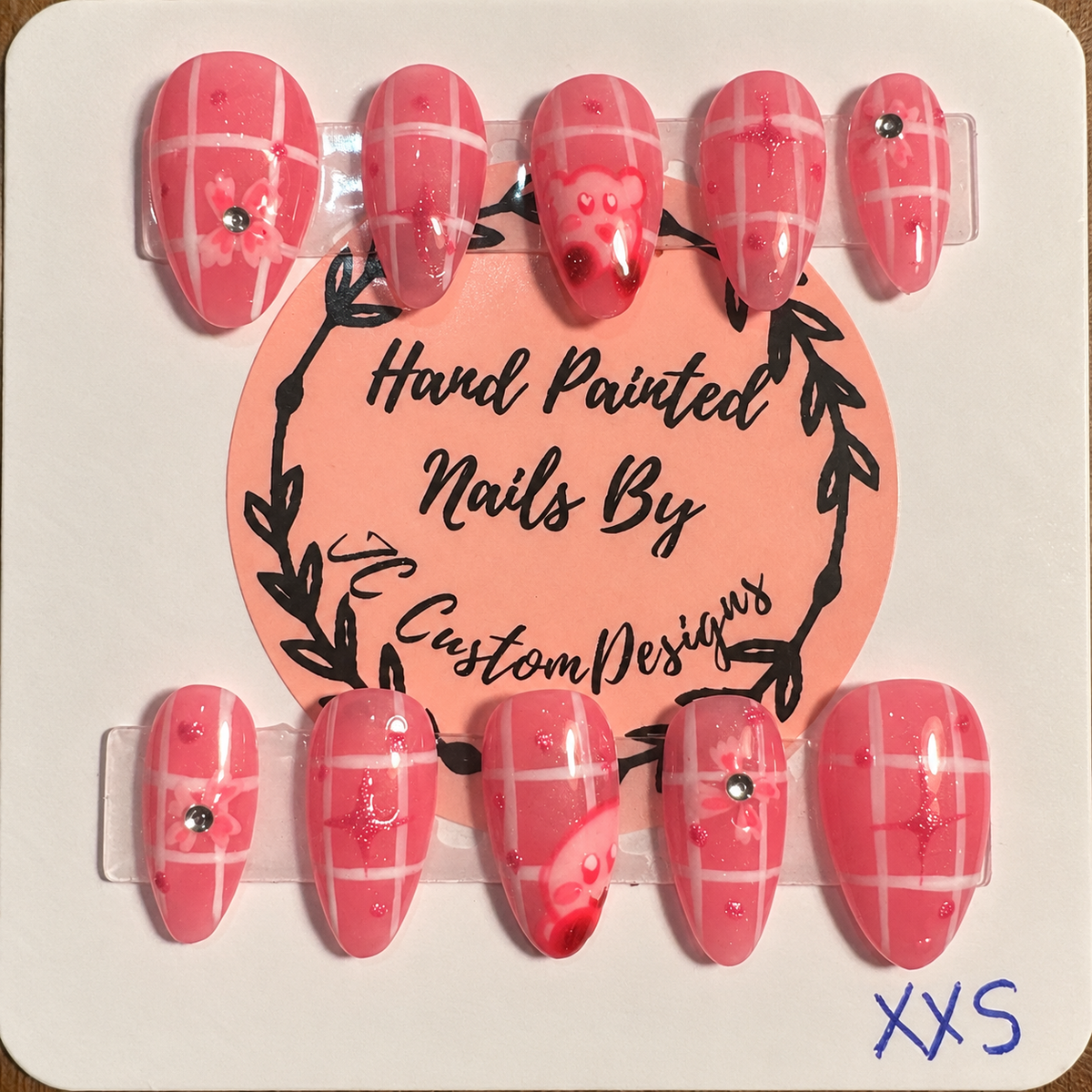 Close-up of Pink Pop Dream — Handmade Press-On Nails press-on nail set