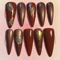Close-up of Porcelain Garden press-on nail set