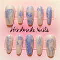 Close-up of Porcelain Story press-on nail set