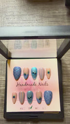 Blueberry Socialite - 10pc Handmade Press-On Nails | Stiletto, Coffin, Square, Almond | Short, Medium, Long