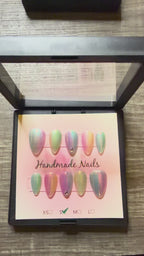 Cotton Candy Chrome - 24pc Ready-to-Wear Press-On Nails | Stiletto, Coffin, Square, Almond | Short, Medium, Long