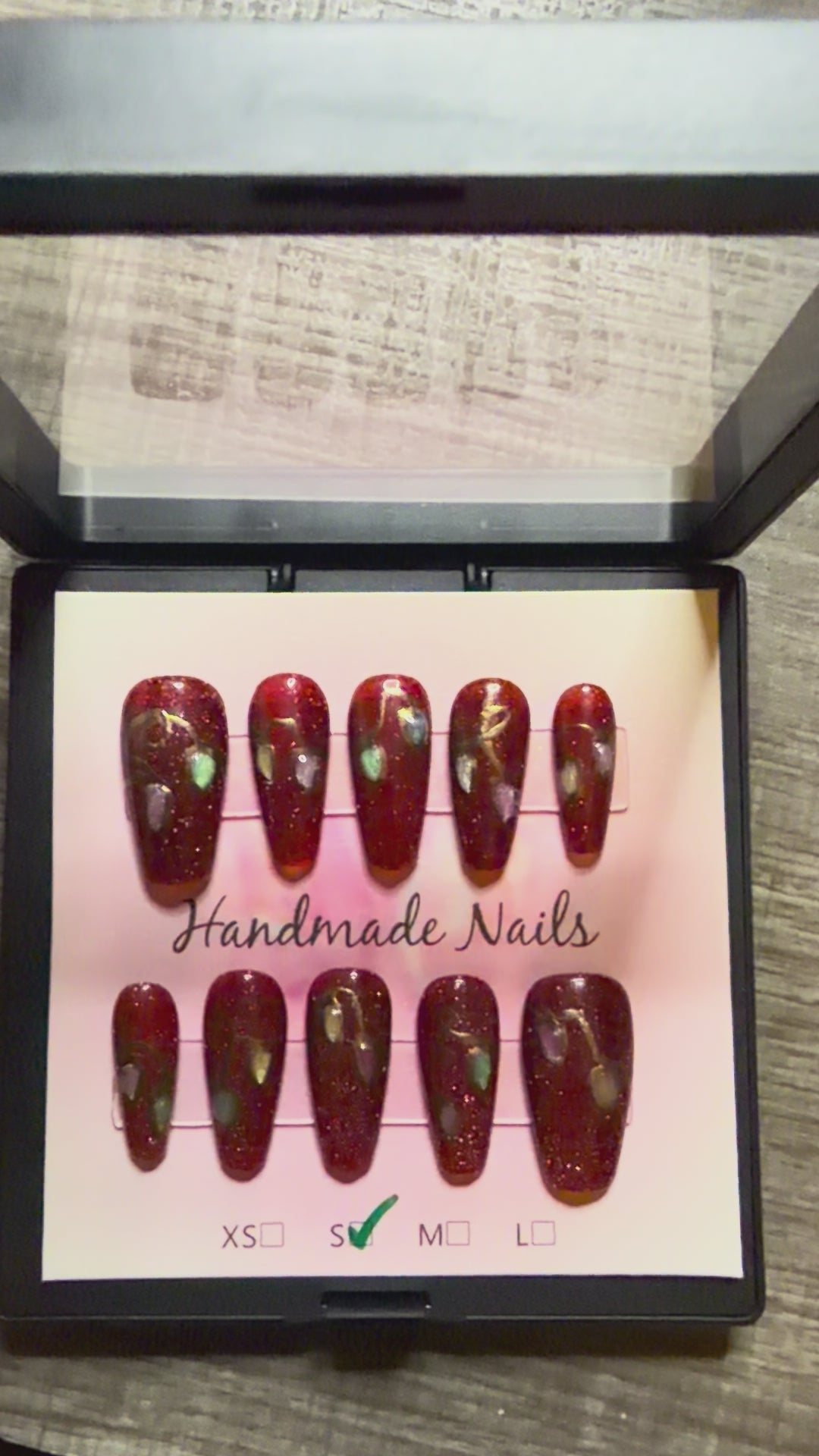 Christmas Lights - 10pc Handmade Press-On Nails | Stiletto, Coffin, Square, Almond | Short, Medium, Long