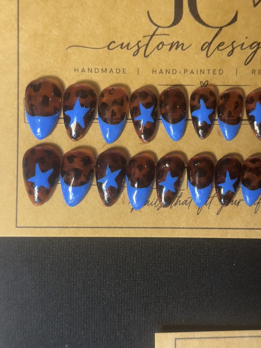 Tortoise Star - 24pc Ready-to-Wear Press-On Nails | Stiletto, Coffin, Square, Almond | Short, Medium, Long