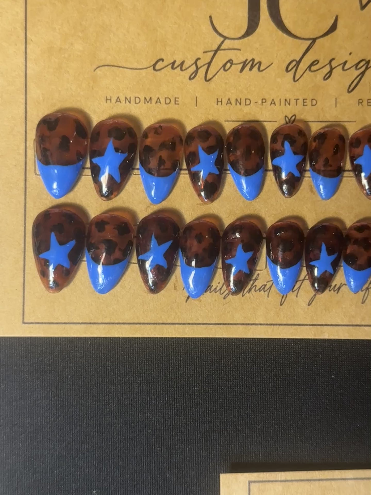 Tortoise Star - 24pc Ready-to-Wear Press-On Nails | Stiletto, Coffin, Square, Almond | Short, Medium, Long