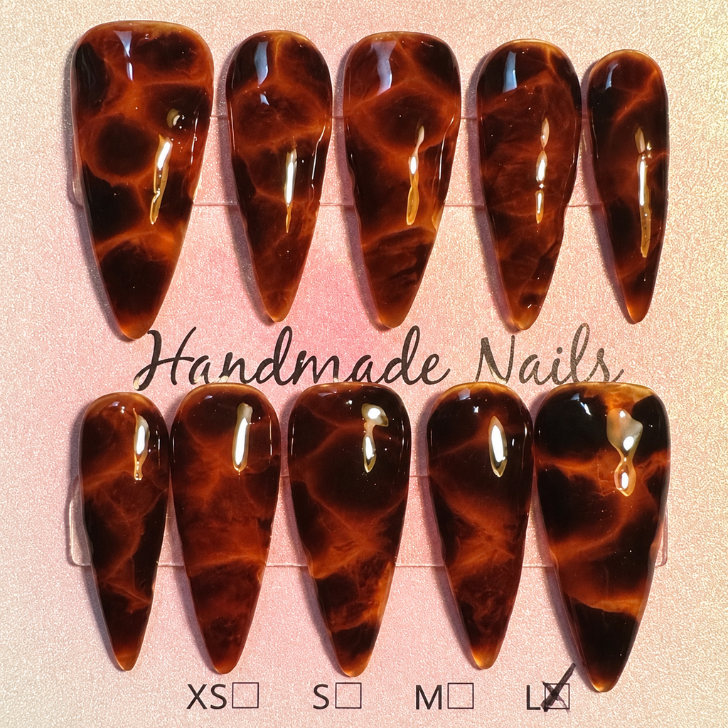 Close-up of Sacred Melody press-on nail set