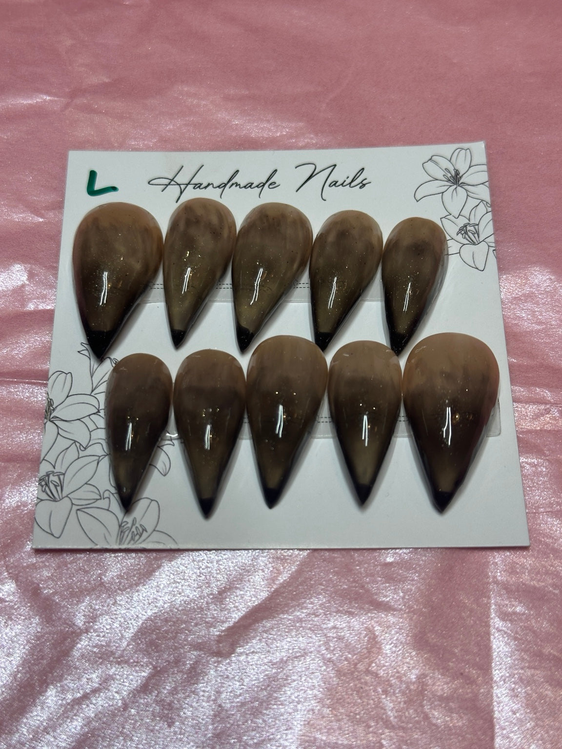 Smoked Espresso Claws handmade press-on nails