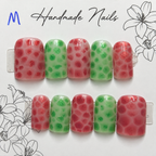 Close-up of Sugar Plum Bubbles press-on nail set