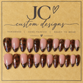 Close-up of Tortoise French press-on nail set