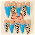 Close-up of Turquoise Wild press-on nail set